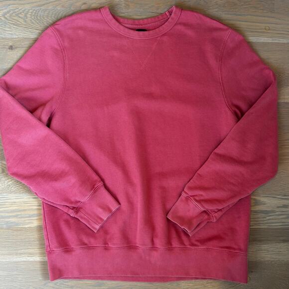 J. Crew Other - J. Crew Garment Dyed Crewneck Terry Sweatshirt Pink Mens Size XL
